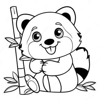 Panda Roșu Desene De Colorat