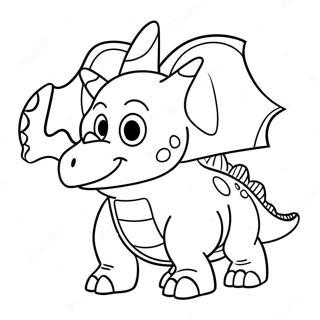 Triceratops Din Desene Animate Jucandu Se Pagina De Colorat 32285-7037