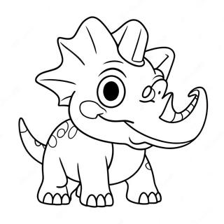 Triceratops Din Desene Animate Jucandu Se Pagina De Colorat 32285-7038