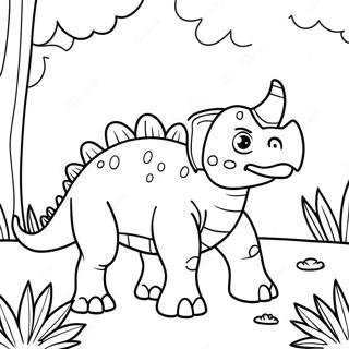 Triceratops Realist In Padure Pagina De Colorat 32286 7042