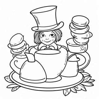 Petrecerea Cu Ceai A Palarierului Nebun Pagina De Colorat 32552-7103