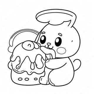 Cinnamoroll Mancand Un Desert Desen De Colorat 3293-1436