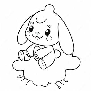 Cinnamoroll Stand Pe Un Nor Desen De Colorat 3295-1025