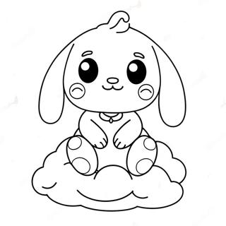 Cinnamoroll Stand Pe Un Nor Desen De Colorat 3295-1027