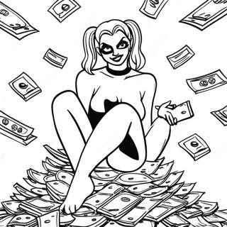 Harley Quinn Stand Pe Un Morman De Bani Desen De Colorat 33264-7266