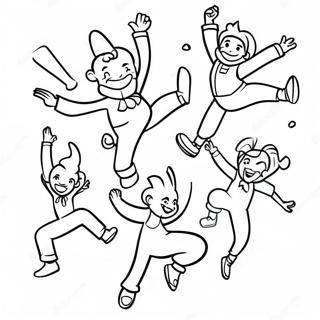 Pagini De Colorat Cu Acrobati Veseli In Actiune 33540-7329