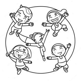 Pagini De Colorat Cu Acrobati Veseli In Actiune 33540-7331