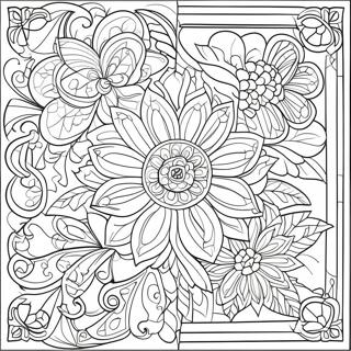 Pagini De Colorat Cu Flori Din Sticla Colorata Intricate 33715-7359