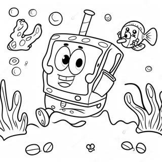 Desen De Colorat Cu Spongebob Squarepants In Aventura Subacvatica 34085-7433