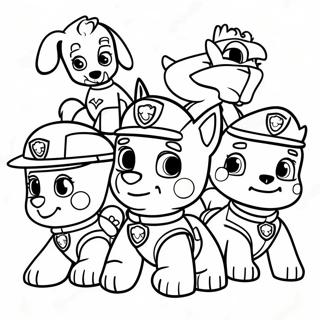 Desen De Colorat Cu Echipa Paw Patrol In Misiune De Salvare 34086-7438