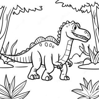 Pagini De Colorat Cu Spinosaurus In Jungla 34880 7619