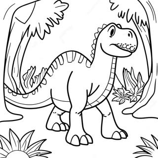 Pagini De Colorat Cu Spinosaurus In Jungla 34880 7620