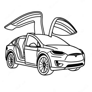 Tesla Model X Pagina De Colorat A Suv Ului Familial 35791-7821