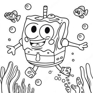 Pagini De Colorat Cu Spongebob Squarepants In Aventura Subacvatica 3660-2730