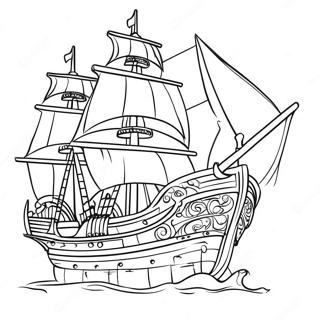 Vapor Pirat Majestuos Cu Tunuri Pagina De Colorat 37172-8123