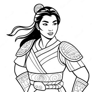 Mulan In Armura De Razboinic Pagina De Colorat 37261-8134