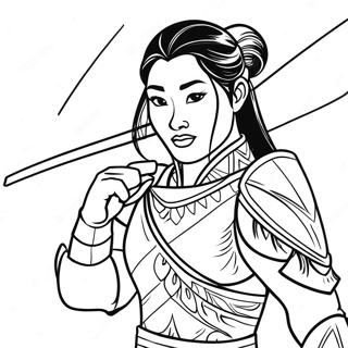 Mulan In Armura De Razboinic Pagina De Colorat 37261-8135