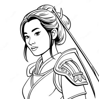 Mulan In Armura De Razboinic Pagina De Colorat 37261-8136