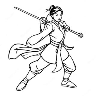 Mulan In Pozitie De Lupta Pagina De Colorat 37263 8142
