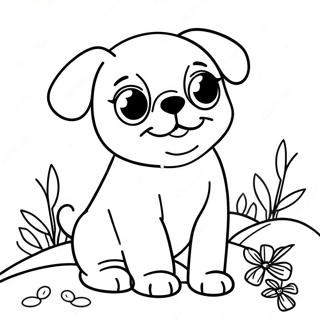 Pui De Pug Jucaus Pagina De Colorat 37359-8156