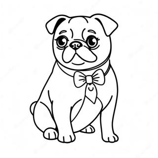 Pug Dragut Cu Papion Pagina De Colorat 37360-8157