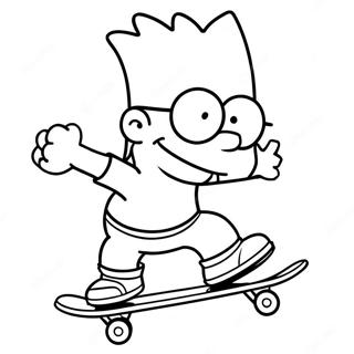 Bart Simpson Pe Skateboard Pagina De Colorat 37651-8214