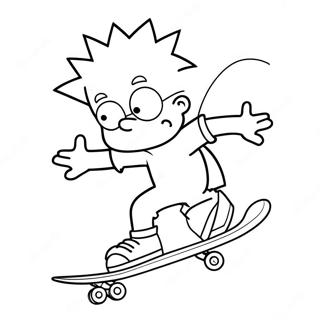 Bart Simpson Pe Skateboard Pagina De Colorat 37651-8215