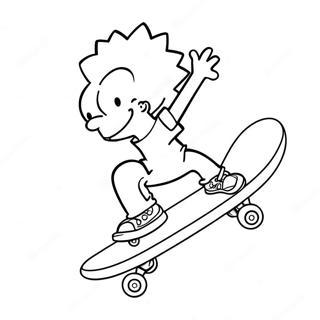 Bart Simpson Pe Skateboard Pagina De Colorat 37651-8216