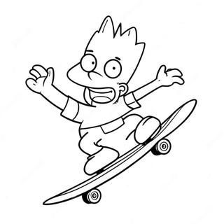 Bart Simpson Cu Un Skateboard Pagina De Colorat 37652-8219