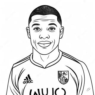 Pagina De Colorat Kylian Mbappe In Tricou De Franta 38184 8341