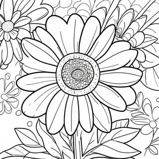 Pagina De Colorat Cu Margareta Mare Inflorita 38553-8422