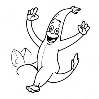 Pagina De Colorat Cu Banana Amuzanta Dansand 38736 8462