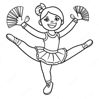 Pagina De Colorat Cu Cheerleader Facand Un Split 40005 8746