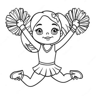 Pagina De Colorat Cu Cheerleader Facand Un Split 40005 8748