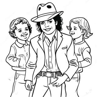Michael Jackson Cu Copii Pagina De Colorat 40547-8870