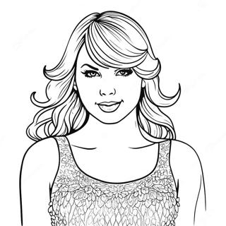 Pagina De Colorat Cu Taylor Swift Intr O Rochie Stralucitoare 4109 1194