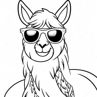 Pagina De Colorat Cu O Lama Amuzanta Purtand Ochelari De Soare 42636 9319