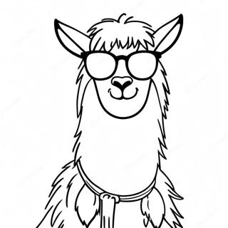 Pagina De Colorat Cu O Lama Amuzanta Purtand Ochelari De Soare 42636 9320