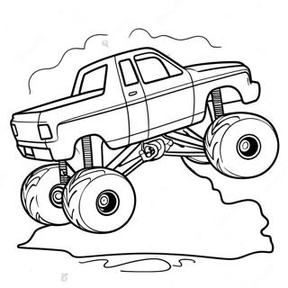 Pagina De Colorat Cu Spectacol De Cascadorii Cu Camion Monstru 4291 955