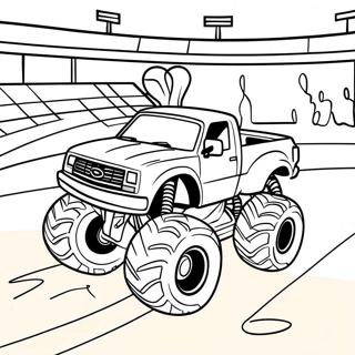 Pagina De Colorat Cu Spectacol De Cascadorii Cu Camion Monstru 4291 956