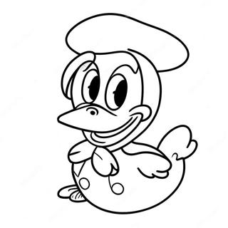 Pagini De Colorat Cu Donald Duck Zambind Fericit 43205-9438