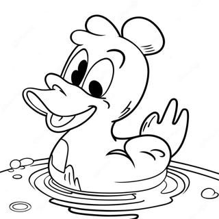 Pagini De Colorat Cu Donald Duck Inotand In Piscina 43208-9449