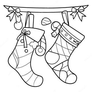 Pagini De Colorat Cu Ciorapi Traditionali De Craciun Cu Bezele 43734 9564