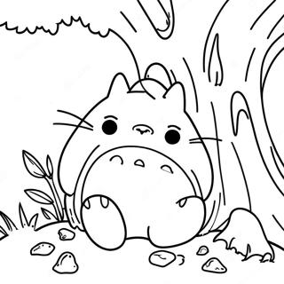 Pagini De Colorat Cu Totoro Somnoros Sub Copac 43814-9586