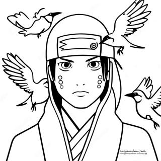 Itachi Uchiha Cu Corbi Pagina De Colorat 44174-9665