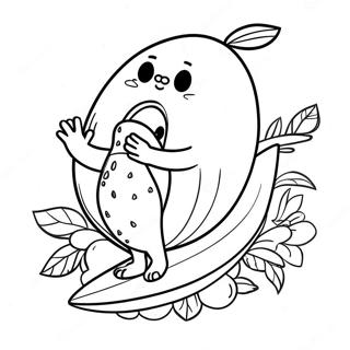 Avocado Jucaus Cu Placi De Surf Pagina De Colorat 44260-9689