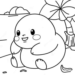 Snorlax Relaxandu Se Pe O Plaja Pagina De Colorat 44353-9711