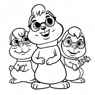 Pagini De Colorat Cu Alvin And The Chipmunks În Concert Desene De Colorat