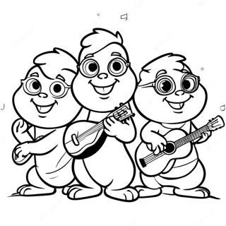 Pagini De Colorat Cu Alvin And The Chipmunks În Concert Desene De Colorat