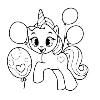 Pinkie Pie Cu Baloane Pagina De Colorat 45137-9874